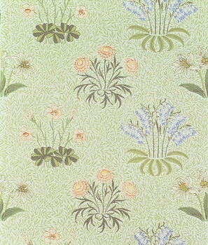 Reproducción de arte "Daisy" design wallpaper with lily of the valley
