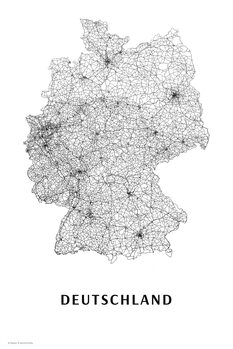 Stadtkarte Deutschland black & white