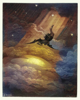 Illustration Devil, Fallen angel falling to earth,
