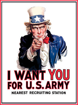 Művészi plakát Digitally restored war propaganda poster. Uncle