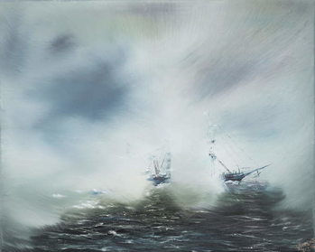 Discovery Clearing in sea mist Scott en route to Antarctica January 1902. 2014, Reproduction de Tableau