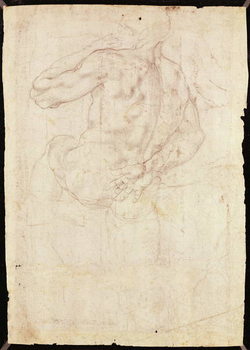 Kunstdruk Drawing of a male standing figure