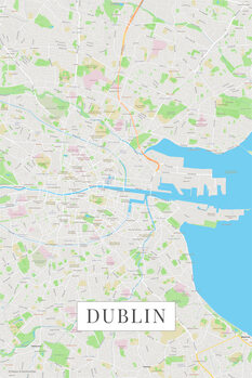 Mapa Dublin color