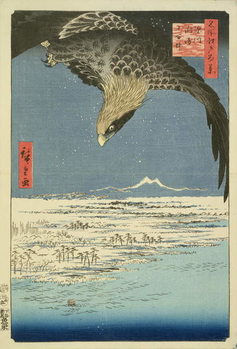 Reproducción de arte Eagle Over 100,000 Acre Plain at Susaki, Fukagawa ('Juman-tsubo'), from the series '100 Views of Edo' ('Meisho Edo hyakkei'), pub. by Uoya Eikichi, 1857, (colour woodblock print)