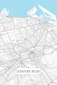 Mapa Edinburgh white