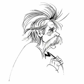 Reproducción de arte Edvard Grieg, Norwegian composer , sepia line caricature, 2006 by Neale Osborne