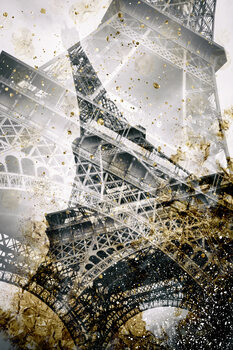 Konstfotografering Eiffel Tower | Vintage gold