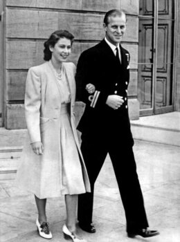 Kunstdruk Elizabeth of England and Philippe Mountbatten
