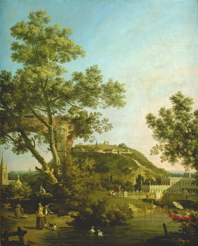 Reproducción de arte English Landscape Capriccio with a Palace, 1754
