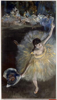 Reprodukcja Fin d'arabesque Painting a essence taken from the pastel by Edgar Degas  1877 Sun. 0,67x0,38 m Paris, musee d'Orsay