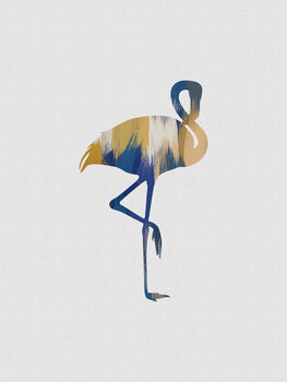 Illustrasjon Flamingo Blue & Yellow