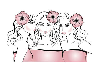 Ilustracja Flower girls