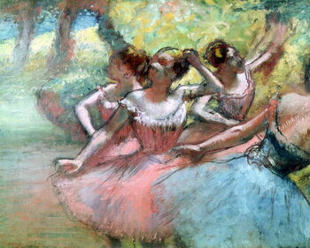 Kunstdruk Four ballerinas on the stage