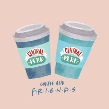Kunstplakat Friends - Coffee and Friends
