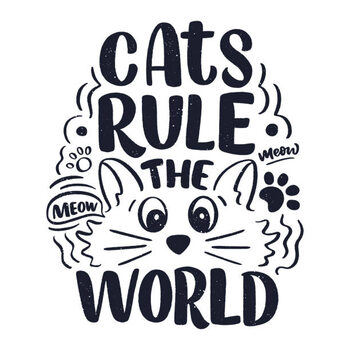 Ilustracja Funny lettering quote about cats for