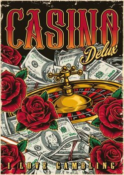 Umelecká tlač Gambling colorful vintage poster