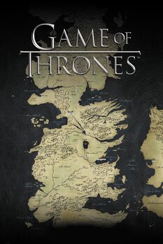Művészi plakát Game of Thrones - Westeros map