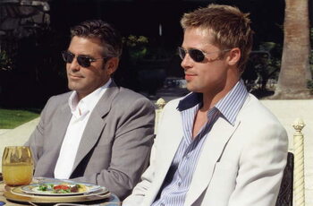 Fotografie de artă George Clooney And Brad Pitt