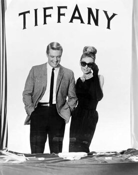 Obrazová reprodukce George Peppard And Audrey Hepburn, Breakfast At Tiffany'S 1961 Directed By Blake Edwards