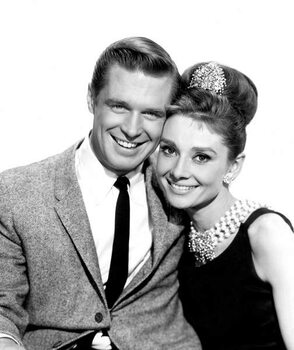 Reprodukcja George Peppard And Audrey Hepburn, Breakfast At Tiffany'S 1961 Directed By Blake Edwards