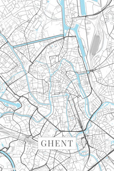 Mapa Ghent white