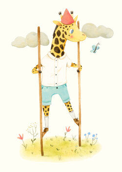 Ilustrare Giraffe on stilts