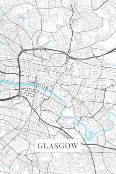 Mapa Glasgow white