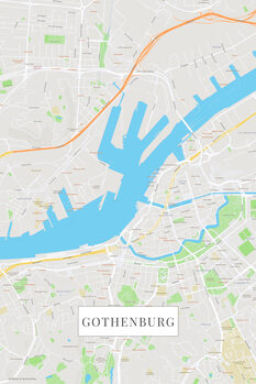 Mapa Gothenburg color