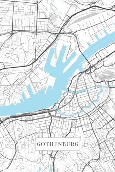 Mapa Gothenburg white
