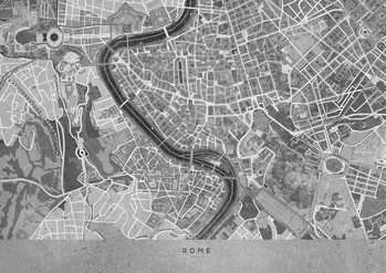 Mapa Gray vintage map of Rome
