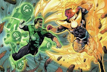 Konsttryck Green Lantern vs. Sinestro