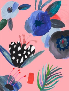 Ilustrace Hand drawn card with flowers.