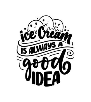 Ilustrace Hand drawn lettering composition about Ice