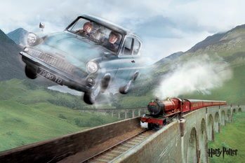 Umjetnički plakat Harry Potter - Flying Ford Anglia