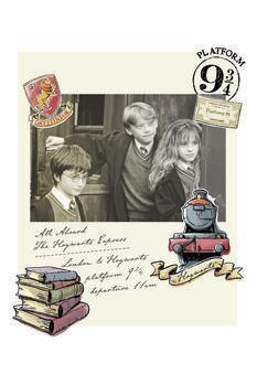 Kunstplakat Harry Potter - Hermine, Harry og Ronny