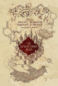 Druk artystyczny Harry Potter - Mapa Marauder