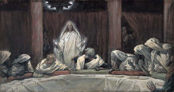 Reproducción de arte He Appeared to the Eleven as They Sat at Meat, illustration from 'The Life of Christ', c.1884-96