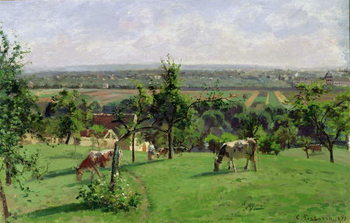 Reproduction de Tableau Hillside of Vesinet, Yvelines, 1871