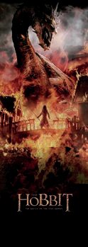 Арт печат Hobbit - Village in the fire