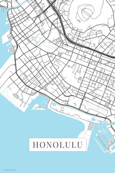 Mapa Honolulu white