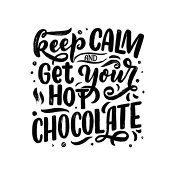 Illustration Hot chocolate hand lettering composition. Hand