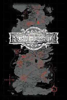 Umelecká tlač Hra o tróny - Mapa