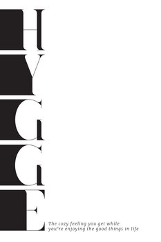 Illustrazione Hygge definition typography art