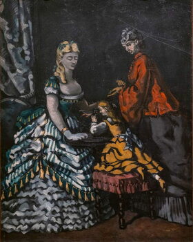 Artă imprimată Interior with Two Women and a Child, 1870,
