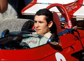 Konsttryck Jacky Ickx in the cockpit, 1970