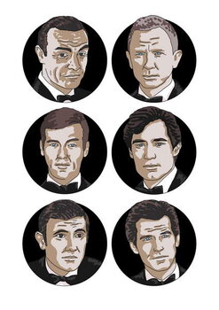 Festmény reprodukció James Bond actors