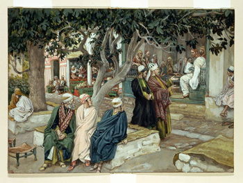 Reproducción de arte Jesus in a meeting with St. Matthew, illustration for 'The Life of Christ', c.1886-96
