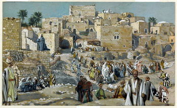 Reproducción de arte Jesus Passing through the Villages on His Way to Jerusalem, illustration for 'The Life of Christ', c.1884-96