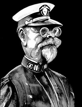 Reproducción de arte John Philip Sousa, American composer , grey tone watercolour caricature, 1996 by Neale Osborne
