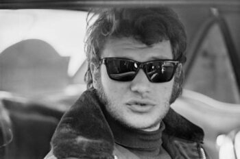 Reprodukcja Johnny Hallyday Driving A Ford Mustang For Monte Carlo Car Rally